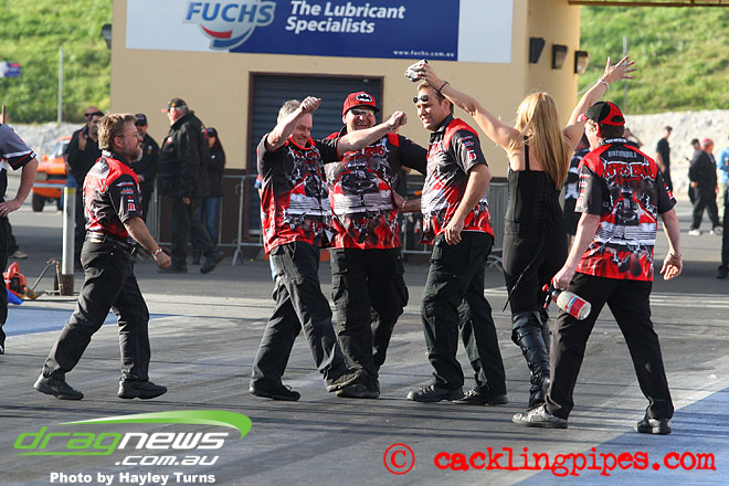 Drag racing team celebrates