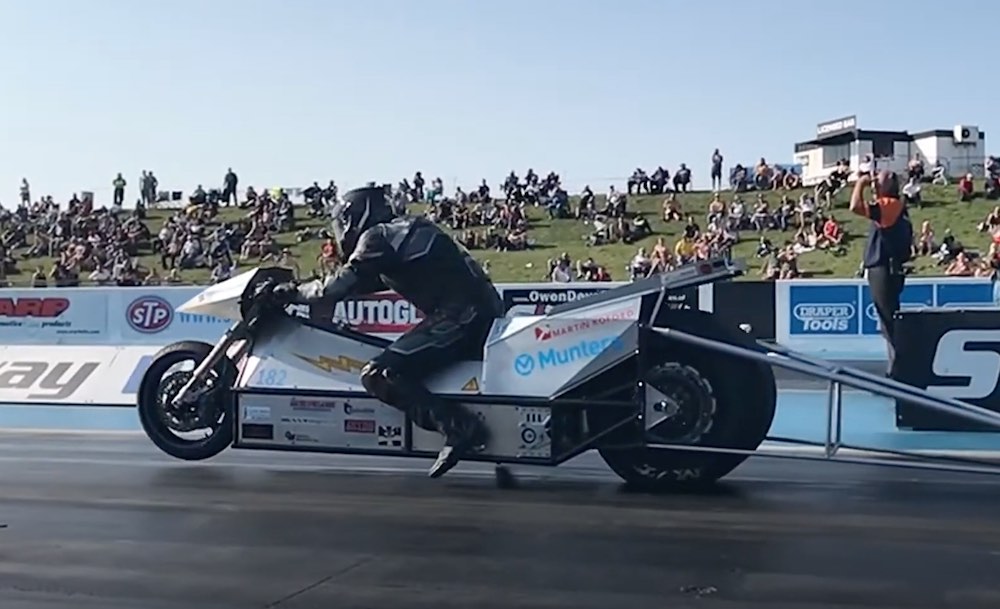 Electric drag bike quarter mile world record holder