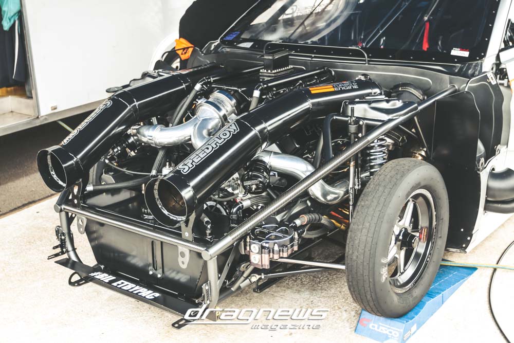 Pro Line 481x motor with Precision turbochargers in Ford Mustang