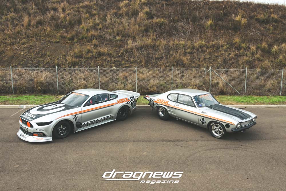 Carl Cox and Joe Gauci drag cars