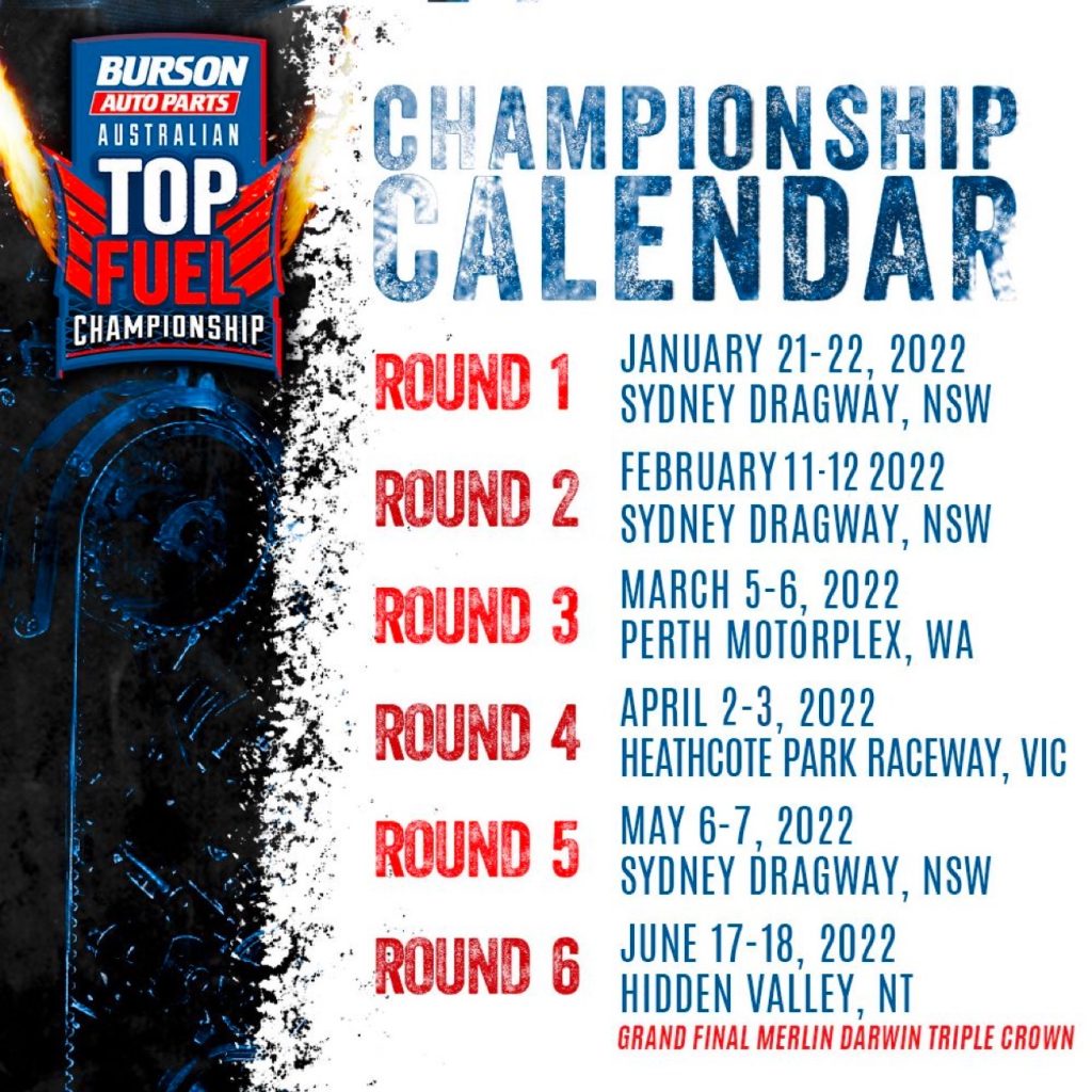 Burson Top Fuel Championship calendar changes Drag News Magazine